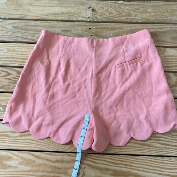 NWT Mittoshop Scallop Hem High Waisted Casual Shorts Size Large Women’s Peach - Picture 7 of 9